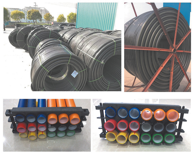 高密度聚乙烯(HDPE )硅芯管制作，系采用特種HDPE原料加硅料共擠復(fù)合而成，具備以下基本特性: 1.管道的強(qiáng)度，包括抗壓，抗張和抗沖擊能力，充分考慮到光(電)纜保護(hù)所需的安全系數(shù)，不再需要大管作外層保護(hù)。 2、硅管曲率半徑小，為其外徑的十倍。敷管時(shí)遇到彎曲處和上下管落差處可隨路而轉(zhuǎn)或隨坡而走，無須作任何特別處理，更不必設(shè)入井過渡。 3、其內(nèi)壁的硅芯層是固體的，永久的潤滑濟(jì)。 4、其內(nèi)壁的硅芯層被同步擠壓進(jìn)壁內(nèi)，均勻地分布于整個(gè)內(nèi)壁，硅芯層與高度密聚乙烯具有相同的物理和機(jī)械特性:不會剝落，脫離。 5、其內(nèi)壁硅芯層的摩擦特性保持不變，纜線在管道內(nèi)反復(fù)抽取。 6、其內(nèi)璧的硅芯層不與水溶，污物進(jìn)管后可用水沖洗管道，可免遭嚙齒動(dòng)物破壞。7、抗老化，使用壽命長，埋入地下可達(dá)50年以上。 8、耐候性能好。 9、施工快捷，可大降低工程造價(jià)。
